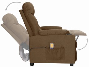 Poltrona elevatória de massagens tecido castanho