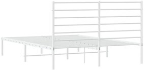 Estrutura de cama com cabeceira 140x200 cm metal branco