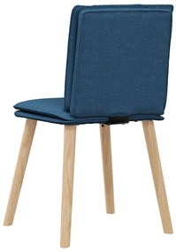 Cadeiras de jantar 4 pcs tecido azul