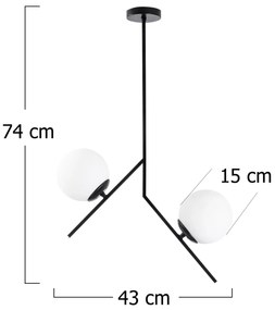 Chandelier Dolunay – Preto – 43 x 15 cm