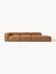 Módulo chaise longue XL em pele Lennon