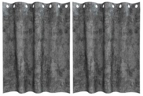 Cortinas de Veludo 2 pçs com Ilhós Cinza 140 x 140 cm