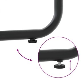 Conjunto de Jantar de Jardim vidaXL com 19 Peças e Almofadas Aço Preto