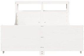 Cama sem colchão 140x190 cm madeira de pinho maciça branco