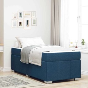 vidaXL Estrutura da Cama Azul 90 x 190 cm tecido