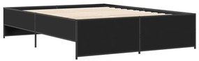 Estrutura de cama 140x200 cm derivados de madeira/metal preto