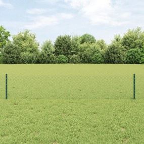 Postes de Cerca vidaXL 11 pcs U-Channel Verde 40 cm Aço
