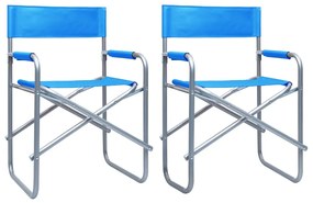 vidaXL Cadeiras de realizador 2 pcs aço azul