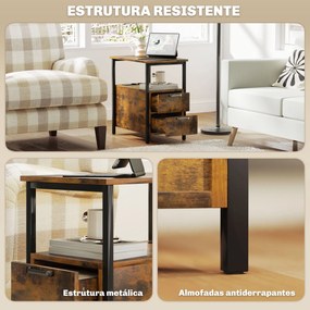 Mesa Auxiliar com Estação de Carga Entrada USB e Tomada Elétrica Mesa