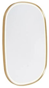 Espelho de banheiro dourado incl. LED com dimmer de toque oval - Miral Moderno