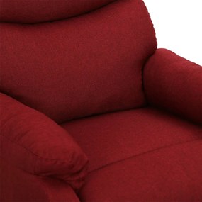 Poltrona elevatória de massagens tecido vermelho tinto