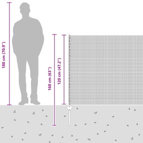Cerca de Arame Soldado com 10 Postes U Cinza 1,2x10 m Aço