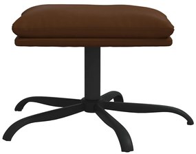 Apoio de pés 45x29,5x36 cm couro artificial castanho brilhante