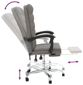 Cadeira de escritório reclinável tecido cinzento-acastanhado