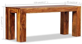 Banco em madeira de acácia maciça 110x35x45 cm