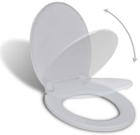 vidaXL Tampo de sanita com fecho suave oval branco
