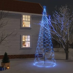 Árvore de Natal c/ poste metal 1400 luzes LED 5 m azul