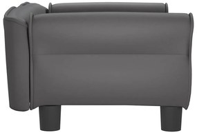 Cama para cães 70x45x30 cm couro artificial cinzento