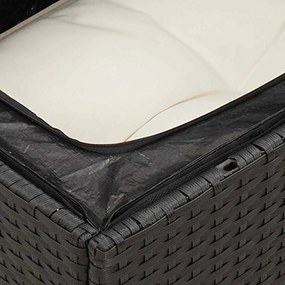 14 pcs conjunto de sofás p/ jardim c/ almofadões vime PE preto
