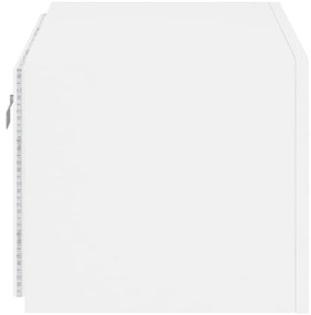 Móvel de parede para TV com luzes LED 60x35x31 cm branco