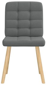 Cadeiras de jantar 4 pcs tecido cinzento-escuro