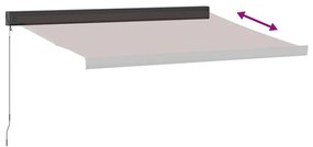 Toldo retrátil manual 350x250 cm castanho