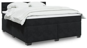 Cama com molas/colchão 180x200 cm veludo preto