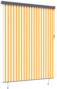 Cortina Rolô Exterior laranja e branco 220 x 250 cm tecido