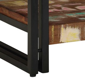Mesa de Café Multicolorida 40x50x38 cm em Madeira Recuperada