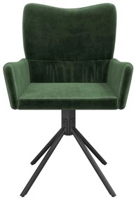Cadeiras de jantar giratorias 2 pcs veludo verde-escuro