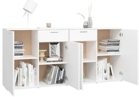 Aparador 160x36x75 cm contraplacado branco