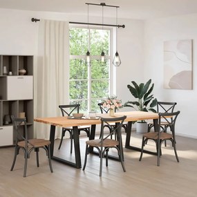 Pernas para mesa de jantar em V 3 peças, preto, 90x(72-73,3) cm, aço