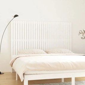 vidaXL Cabeceira de parede 185x3x110 cm madeira de pinho maciça branco