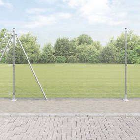 Cerca de Fio Soldado com 13 Postes Flangeados 1,4x50 m Aço Galvanizado