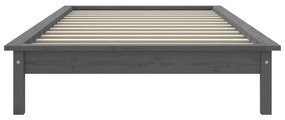 Estrutura cama pequena solteiro 75x190 cm pinho maciço cinzento