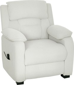 Poltrona relax elétrica, reclinável, com porta USB, apoio para os pés, bolsos laterais e comando à distância, 86x90x103 cm, cor creme