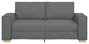 Sofá de 2 lugares cinza escuro 140 cm tecido