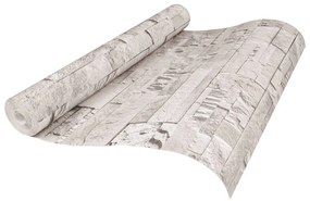 Papel parede 3D c/ aspeto de pedra 10x0,53 m não-tecido creme