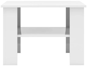 Mesa de centro 60x60x42 cm contraplacado branco brilhante