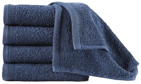 vidaXL Toalhas de hóspedes 10 pcs algodão 450 g 30x50 cm azul-marinho