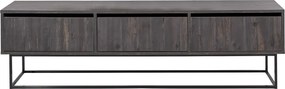 Móvel TV Kordon – Castanho Escuro e Preto – 180x50x40 cm