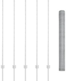 Postes de Cerca vidaXL 10 pcs U-Channel 140 cm de Aço Galvanizado