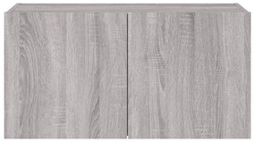 Móvel de parede p/ TV c/ luzes LED 80x35x41 cm cinzento sonoma