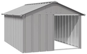 Casota para cães 116,5x153x81,5 cm aço galvanizado cinzento