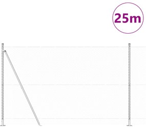 Conjunto de Cercas Conjunto de 2 Aço galvanizado 25 x 1,5 m
