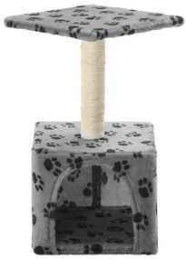 Árvore para gatos c/postes arranhadores sisal 55 cm cinzento