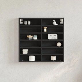 vidaXL Armário vitrine 60x8,5x58 cm derivados de madeira preto