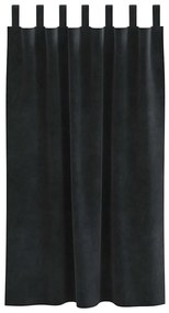 Cortinas blackout vidaXL com laços de pendurar 2 pcs Veludo Preto
