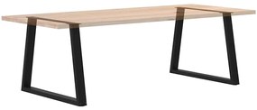 Pernas para mesa de jantar em V, 2 peças, pretas, 100x(72-73,3) cm, aç