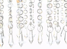 Candeeiro de teto com contas de cristal 104 cm E14 prateado